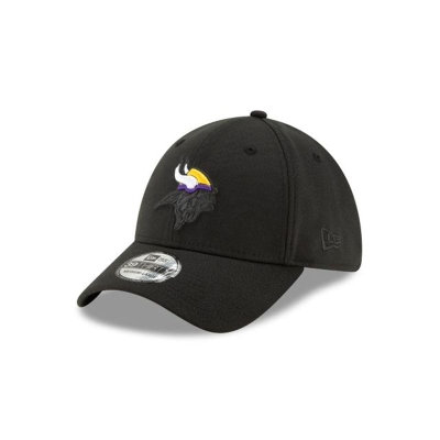 Black Minnesota Vikings Hat - New Era NFL NFL Logo Elements 2.0 39THIRTY Stretch Fit Caps USA8174563